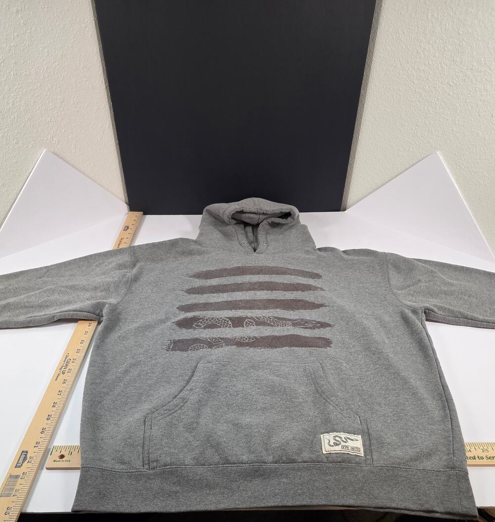 1776 United Sons of Liberty Hoodie Men's XL Gray Made in USA Snake Flag